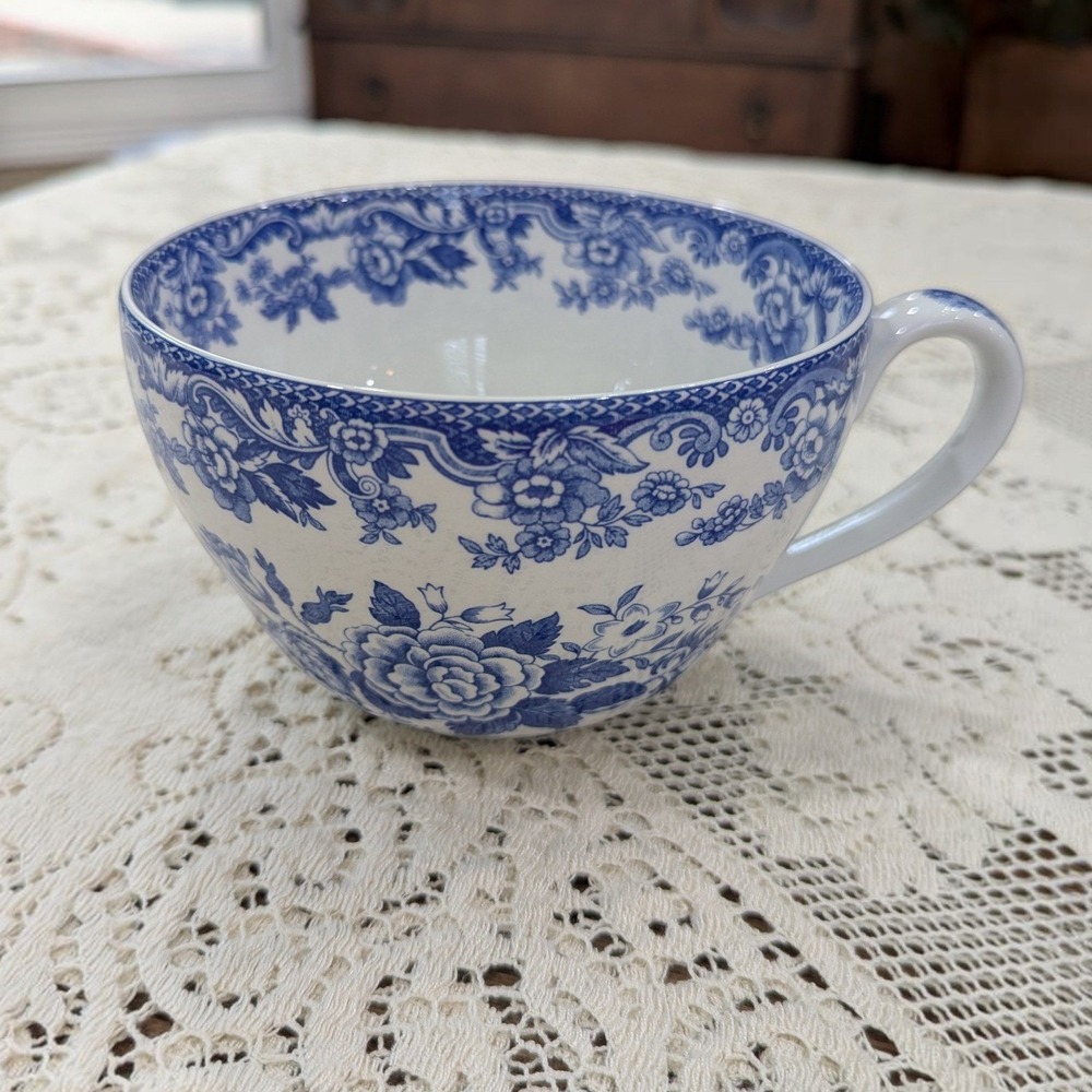 Vintage Spode Jumbo Cup British Flowers Blue Room Collection